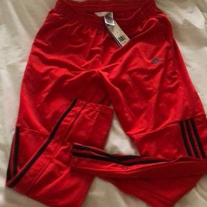 NEW ADIDAS SNAP PANTS IN RED SIZE LARGE